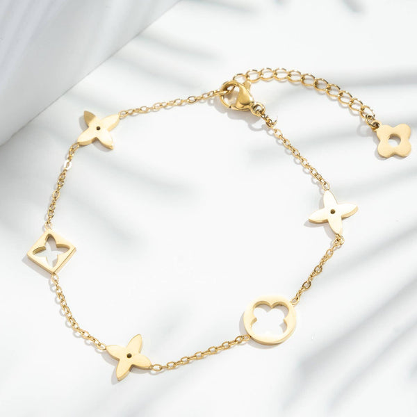 Bracelet charms floraux ajourés