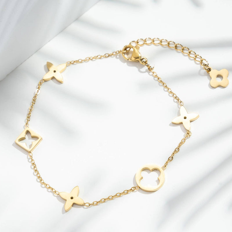 Bracelet charms floraux ajourés