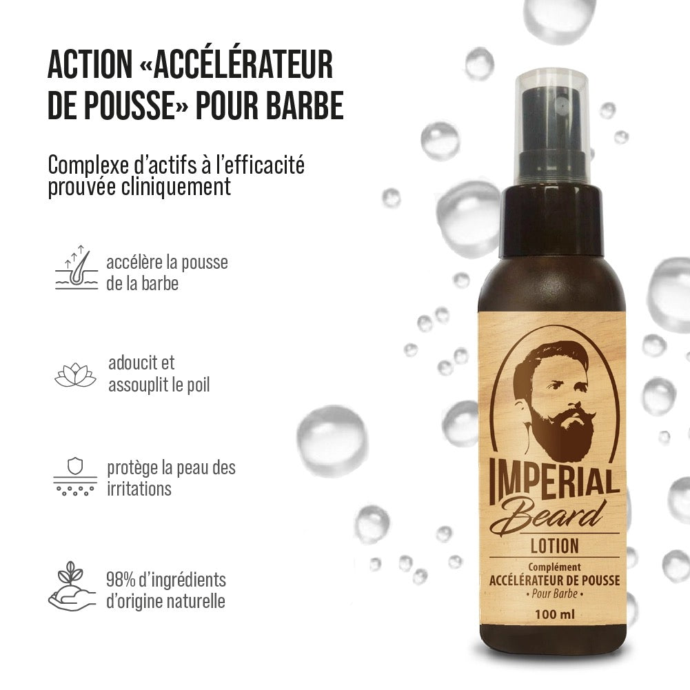 Lotion accélératrice de pousse pour barbe