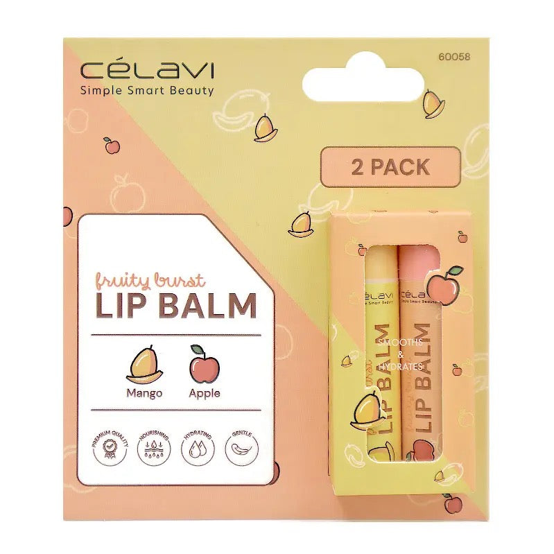 Duo de baumes à lèvres à la mangue et à la pomme.
