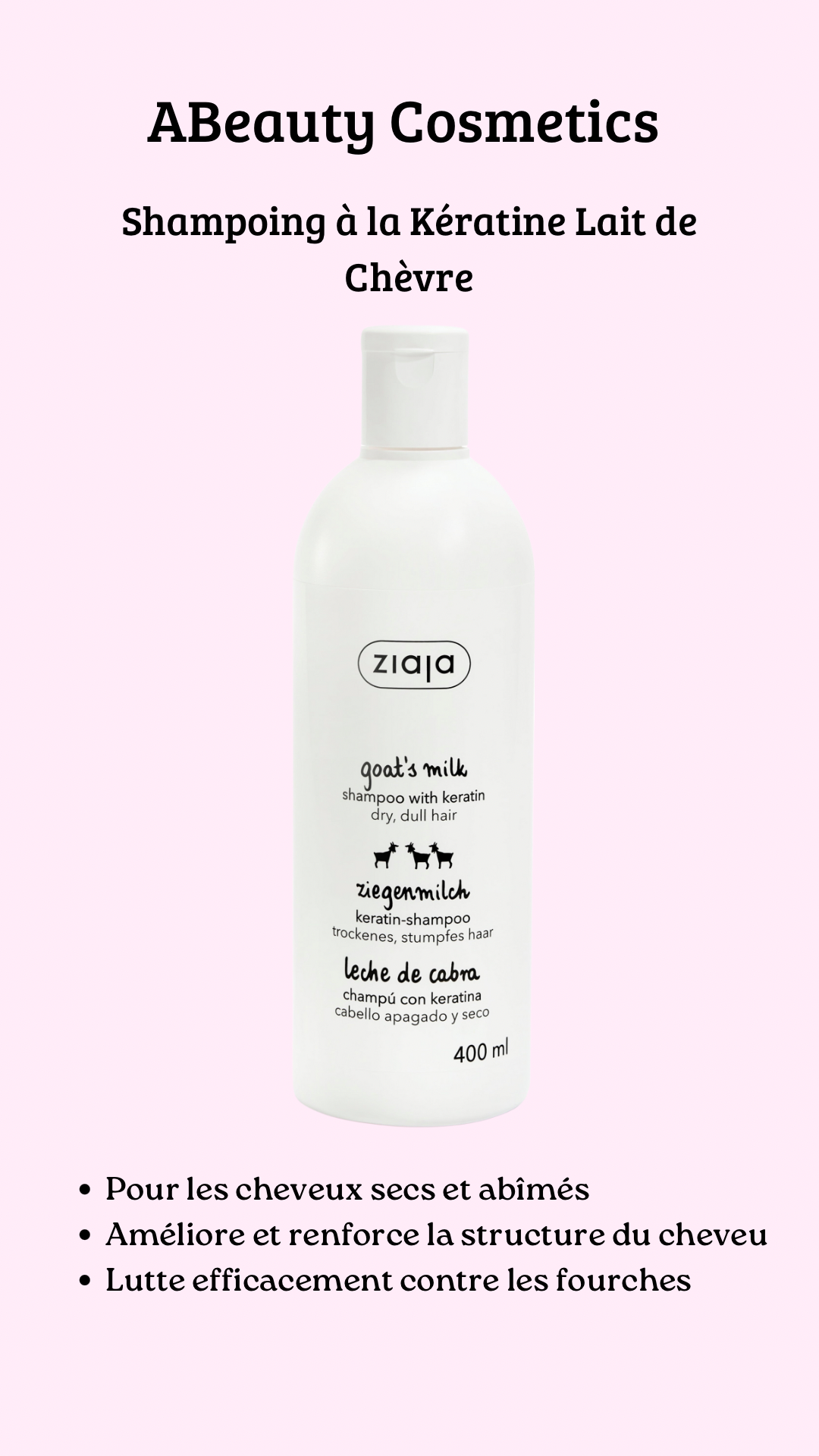 Shampoing à la kératine & lait de chèvre