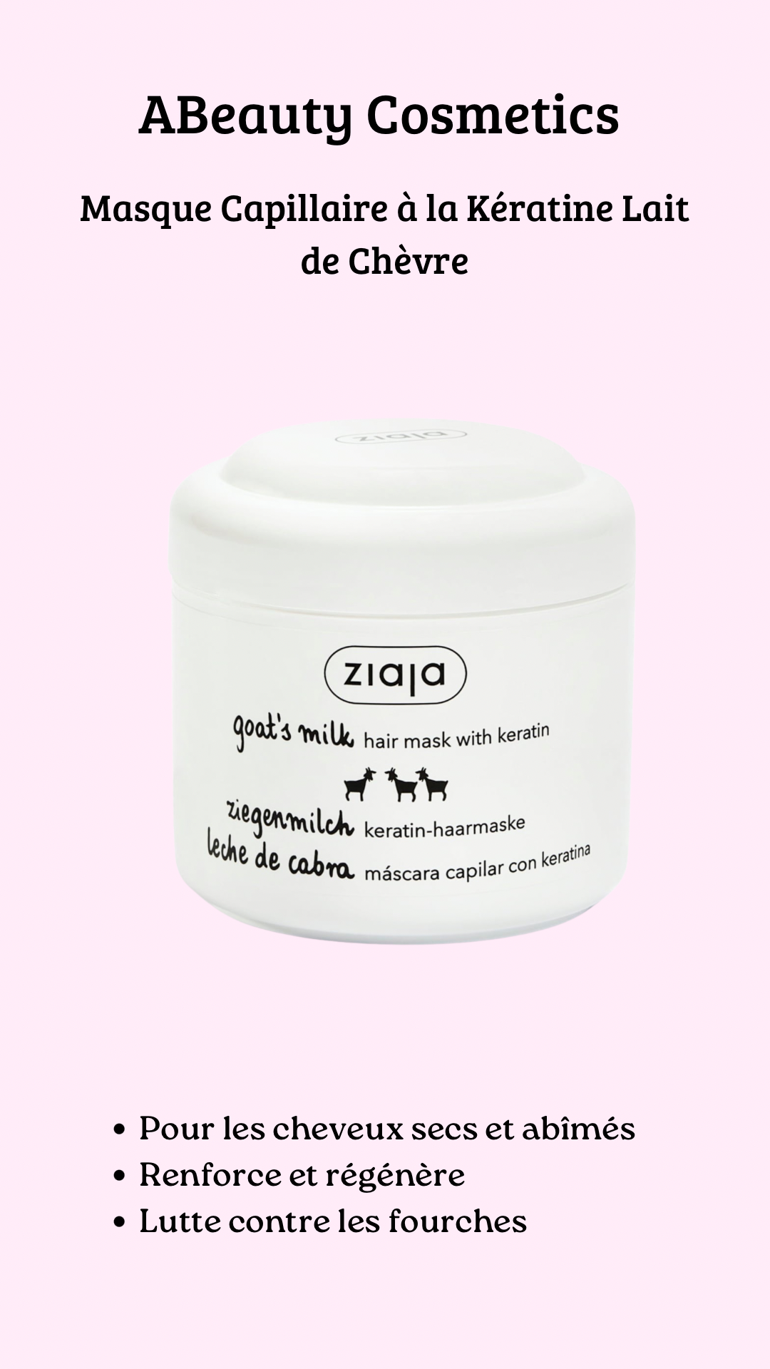 Masque capillaire à la kératine & lait de chèvre