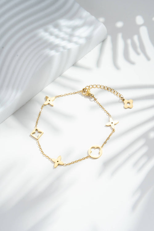 Bracelet charms floraux ajourés